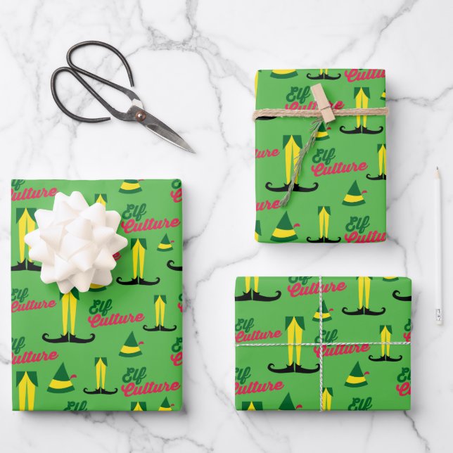 Buddy the Elf | Elf Culture Pattern Wrapping Paper Sheets (Front)
