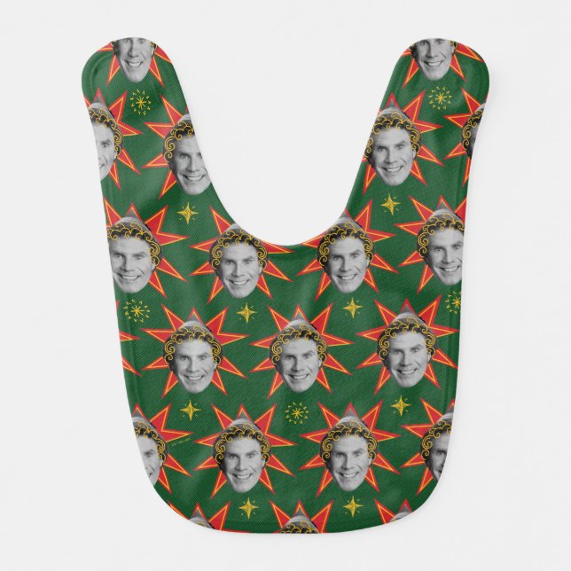 Buddy the Elf Emotions Pattern Baby Bib (Front)