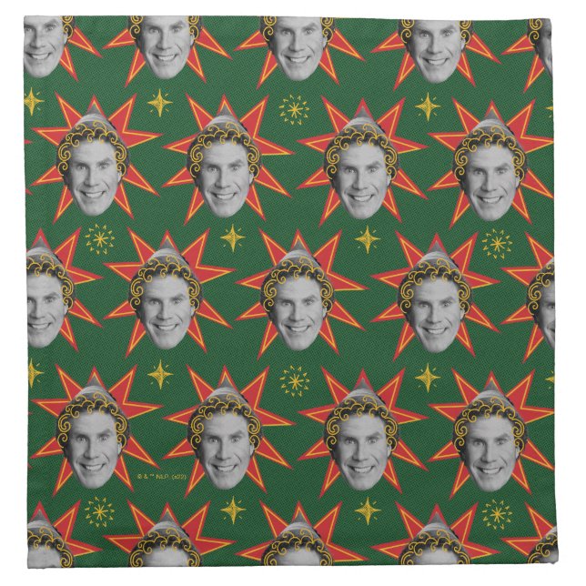 Buddy the Elf Emotions Pattern Cloth Napkin (Front)