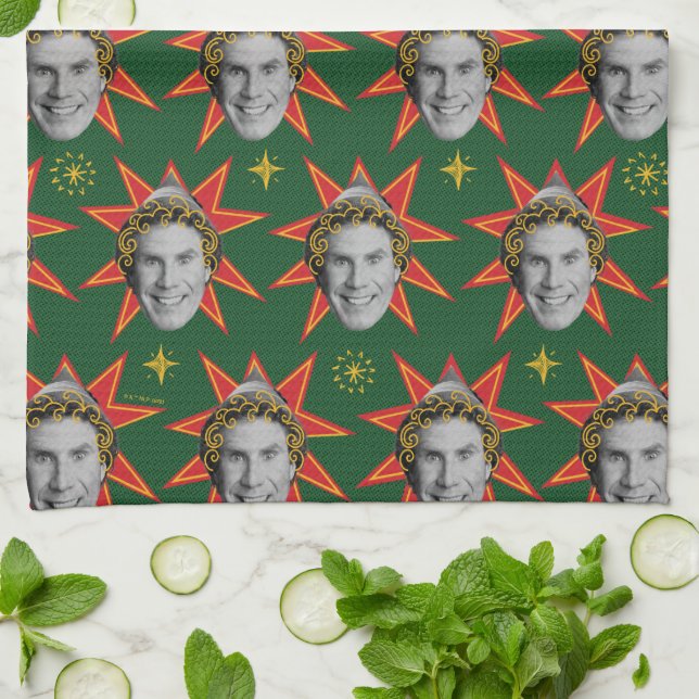Buddy the Elf Emotions Pattern Kitchen Towel (Folded)