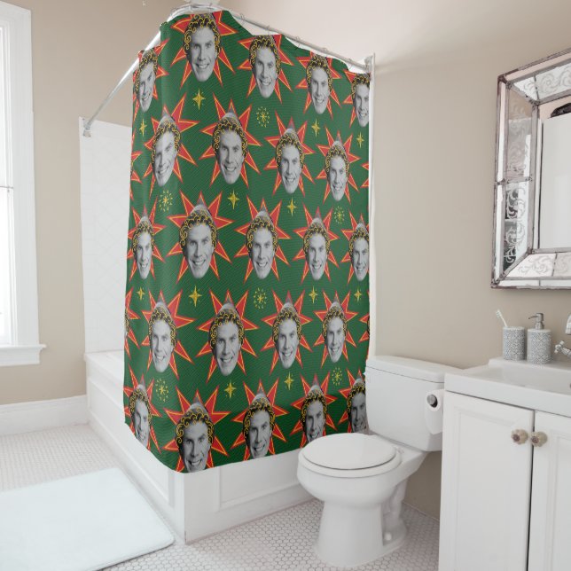 Buddy the Elf Emotions Pattern Shower Curtain (In Situ)
