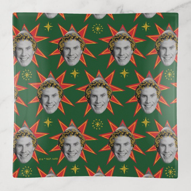 Buddy the Elf Emotions Pattern Trinket Tray (Front)