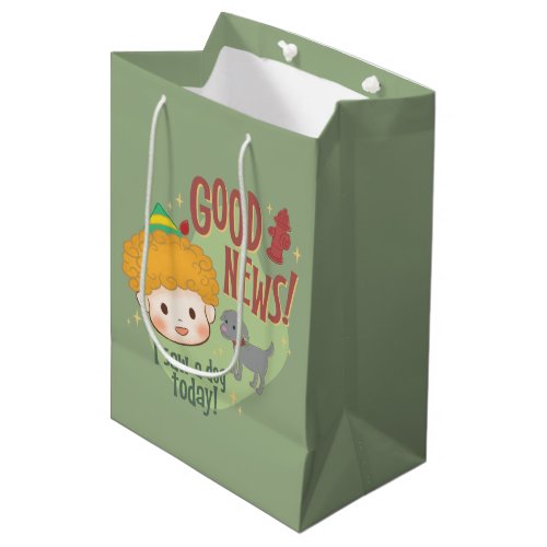 Buddy the Elf Good News I Saw a Dog Today Medium Gift Bag