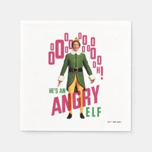 Buddy the Elf He's an Angry Elf Napkins
