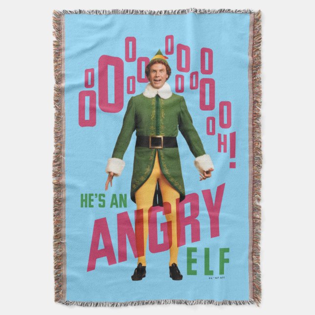 Buddy the Elf | He's an Angry Elf Throw Blanket (Front Vertical)