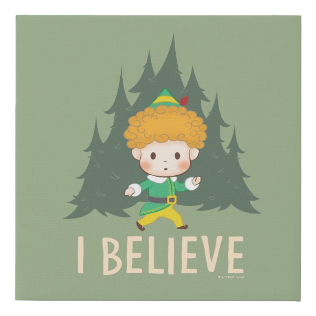 Buddy the Elf I Believe Faux Canvas Print (Front)