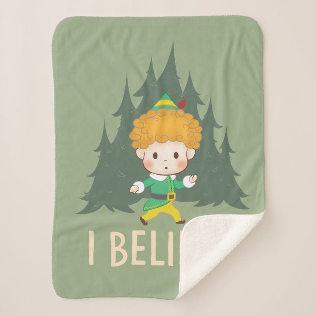 Buddy the Elf I Believe Sherpa Blanket (Front)