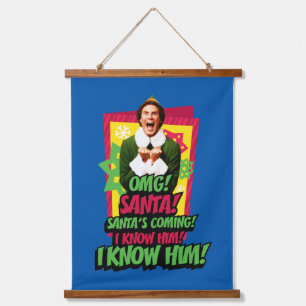 Buddy the Elf OMG! Santa! Hanging Tapestry