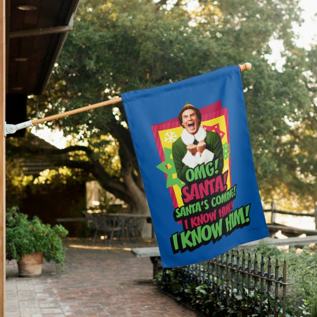 Buddy the Elf | OMG! Santa! House Flag (In SItu)
