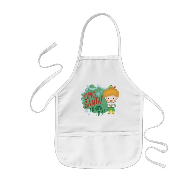 Buddy the Elf OMG Santa! I Know Him! Kids' Apron (Front)