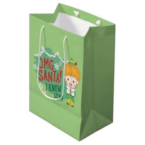 Buddy the Elf OMG Santa I Know Him Medium Gift Bag