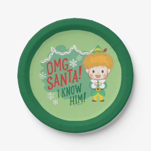 Buddy the Elf OMG Santa! I Know Him! Paper Plates