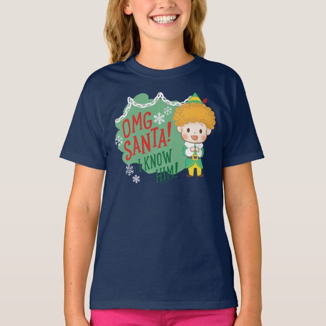 Buddy the Elf OMG Santa! I Know Him! T-Shirt (Front)