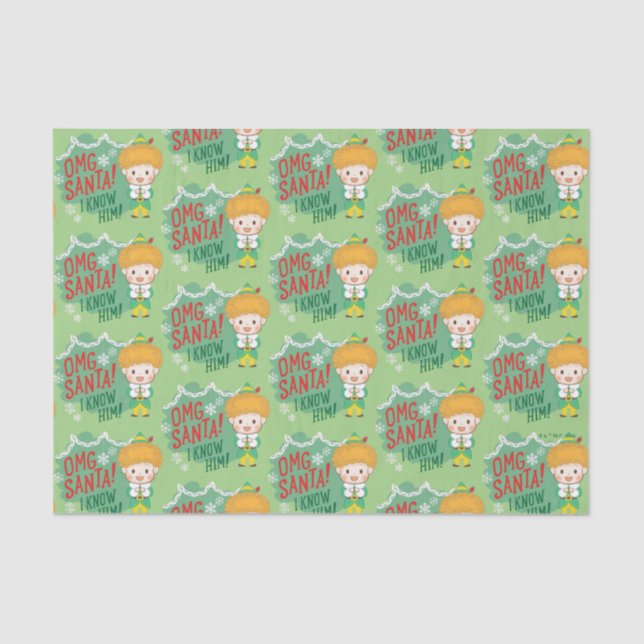 Buddy the Elf OMG Santa! I Know Him! Tissue Paper (Front)