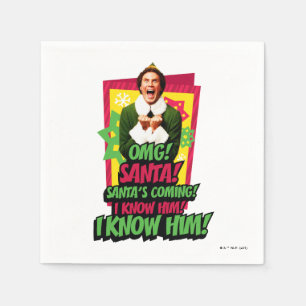 Buddy the Elf OMG! Santa! Napkins