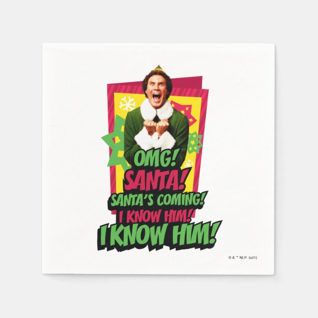Buddy the Elf | OMG! Santa! Napkins (Front)