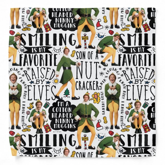 Buddy the Elf Quote Pattern Bandana (Front)