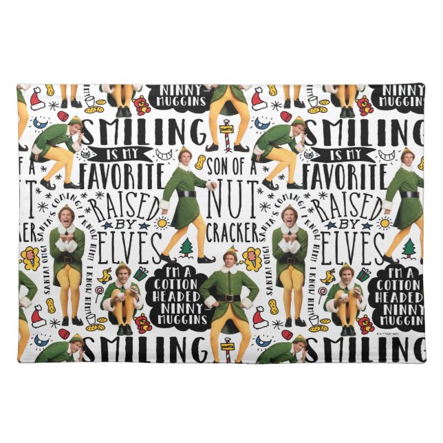 Buddy the Elf Quote Pattern Cloth Placemat (Front)