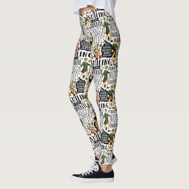 Buddy the Elf Quote Pattern Leggings (Left)