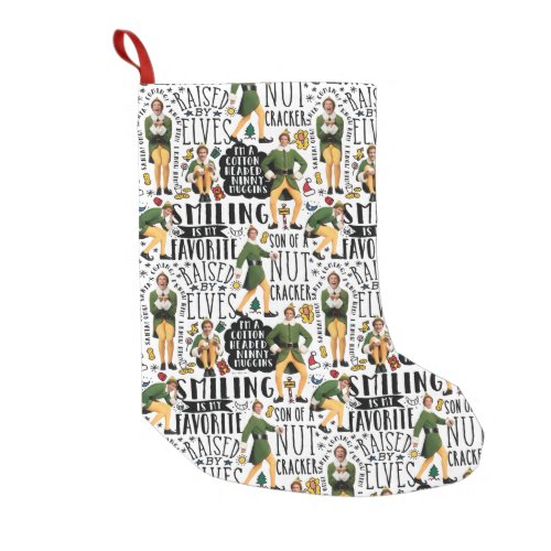 Buddy the Elf Quote Pattern Small Christmas Stocking