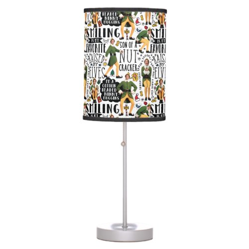 Buddy the Elf Quote Pattern Table Lamp