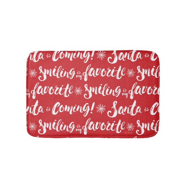 Buddy the Elf | Smiling is my Favorite Pattern Bath Mat (Front)