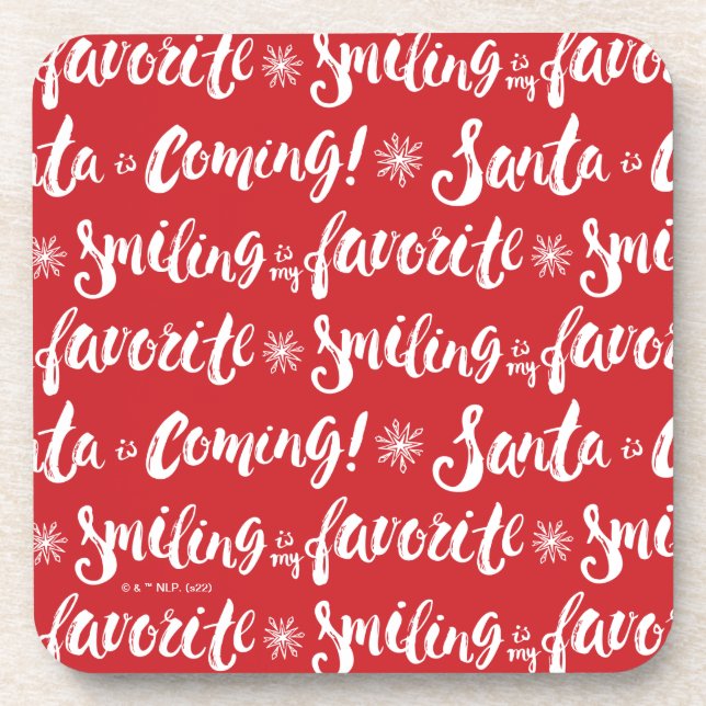 Buddy the Elf | Smiling is my Favorite Pattern Beverage Coaster (Front)