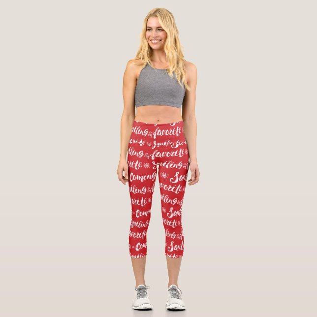 Buddy the Elf | Smiling is my Favorite Pattern Capri Leggings (Front)