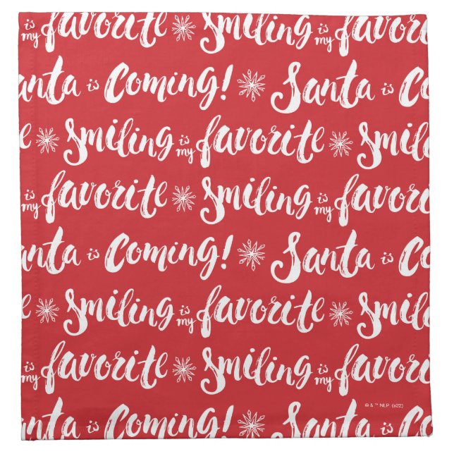 Buddy the Elf | Smiling is my Favorite Pattern Cloth Napkin (Front)