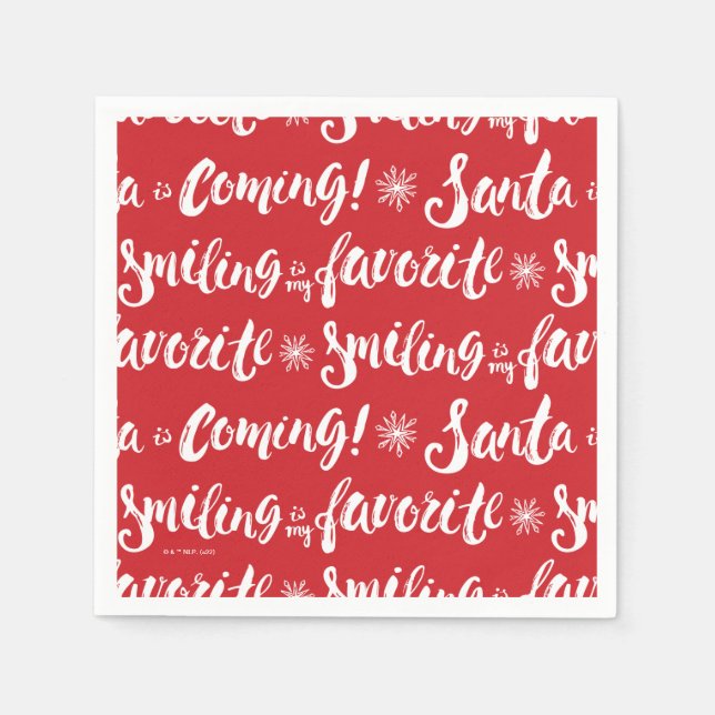 Buddy the Elf | Smiling is my Favorite Pattern Napkins (Front)