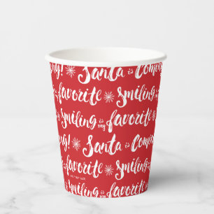 Buddy the Elf Smiling is my Favorite Pattern Paper Cups