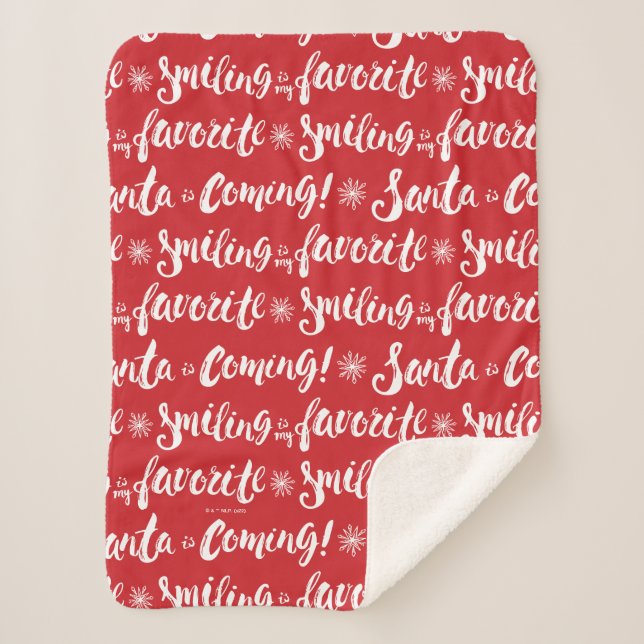 Buddy the Elf | Smiling is my Favorite Pattern Sherpa Blanket (Front)