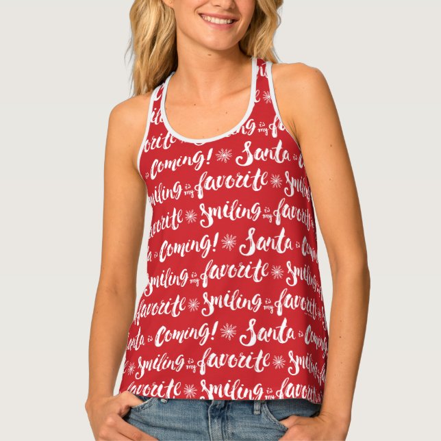 Buddy the Elf | Smiling is my Favorite Pattern Tank Top (Front)