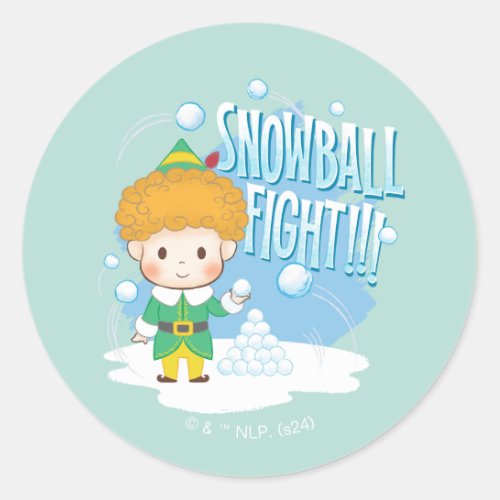 Buddy the Elf Snowball Fight Classic Round Sticker