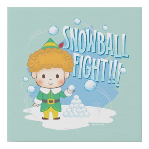 Buddy the Elf Snowball Fight Faux Canvas Print