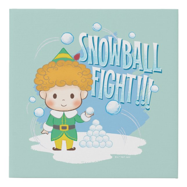 Buddy the Elf Snowball Fight! Faux Canvas Print (Front)