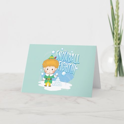 Buddy the Elf Snowball Fight Holiday Card