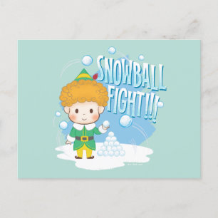 Buddy the Elf Snowball Fight! Holiday Postcard