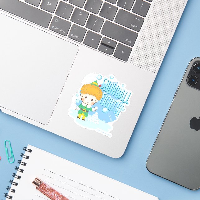 Buddy the Elf Snowball Fight! Sticker (Laptop w/ iPhone)