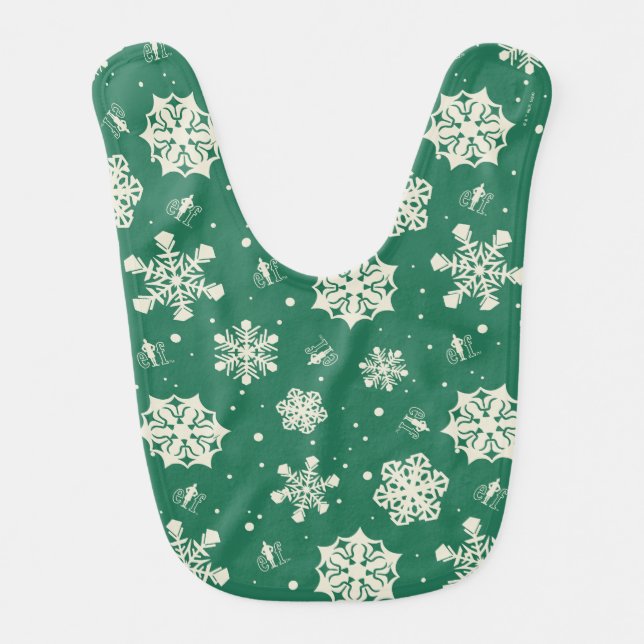 Buddy the Elf Snowflake Pattern Baby Bib (Front)