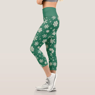 Buddy the Elf Snowflake Pattern Capri Leggings