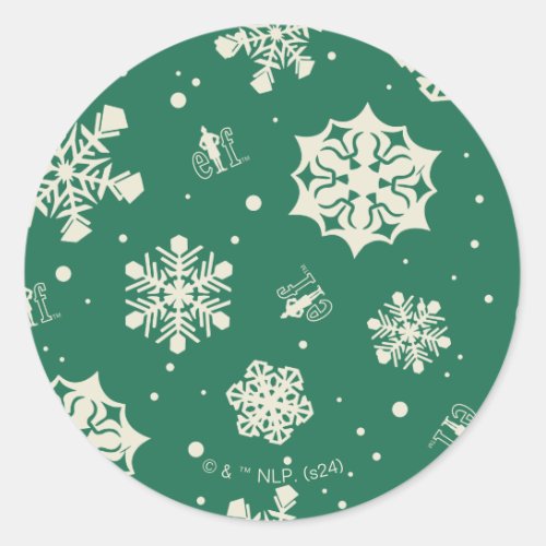 Buddy the Elf Snowflake Pattern Classic Round Sticker