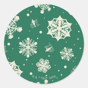 Buddy the Elf Snowflake Pattern Classic Round Sticker
