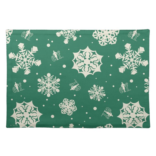 Buddy the Elf Snowflake Pattern Cloth Placemat (Front)