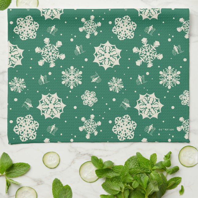 Buddy the Elf Snowflake Pattern Kitchen Towel (Folded)