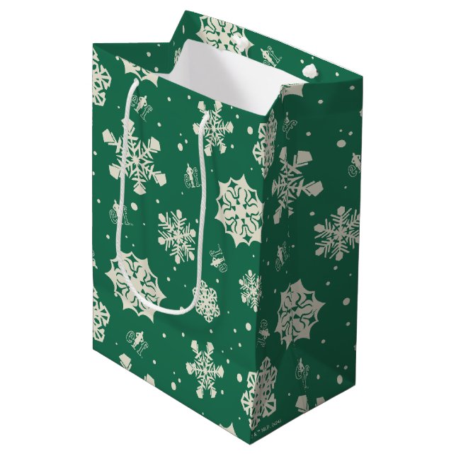 Buddy the Elf Snowflake Pattern Medium Gift Bag (Front Angled)