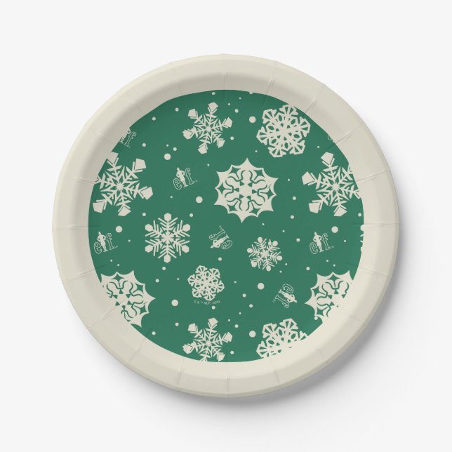 Buddy the Elf Snowflake Pattern Paper Plates (Front)