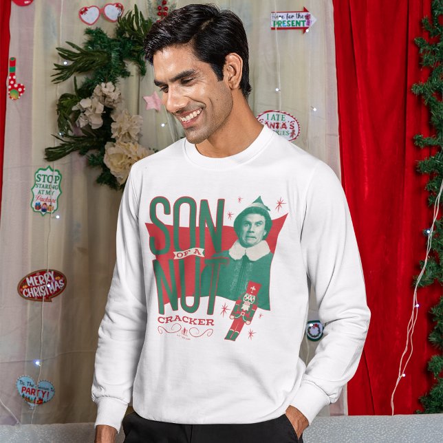 Buddy the Elf Son of a Nutcracker Sweatshirt (Person wearing sweatshirt)