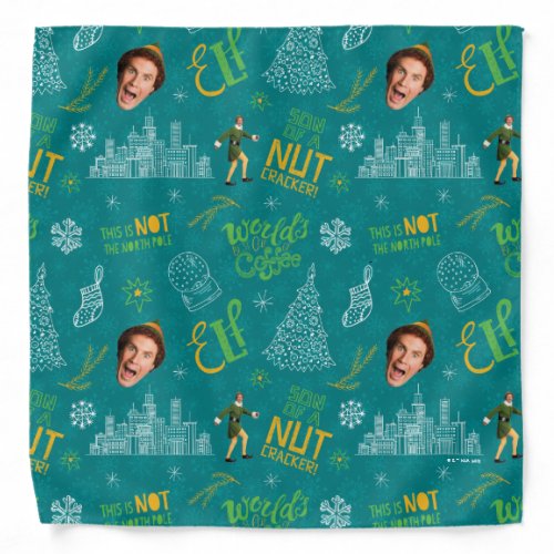 Buddy the Elf Teal Quote Pattern Bandana