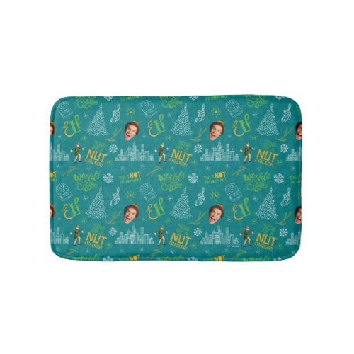 Buddy the Elf Teal Quote Pattern Bath Mat